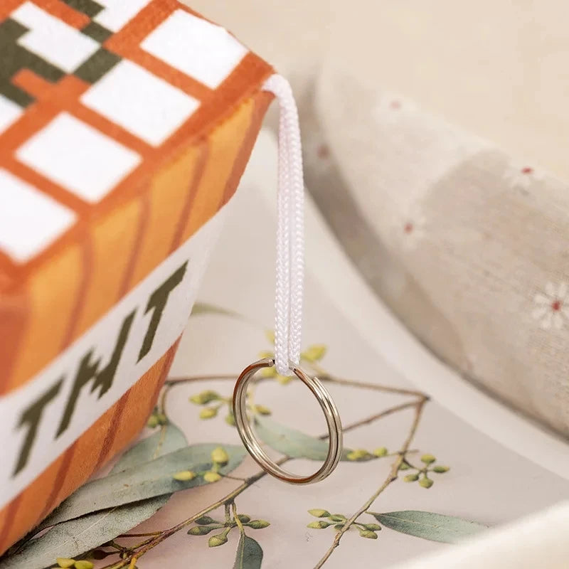 Pluszowa Zabawka TNT Minecraft - Brelok Bomba Cube | Miękka Maskotka dla Graczy