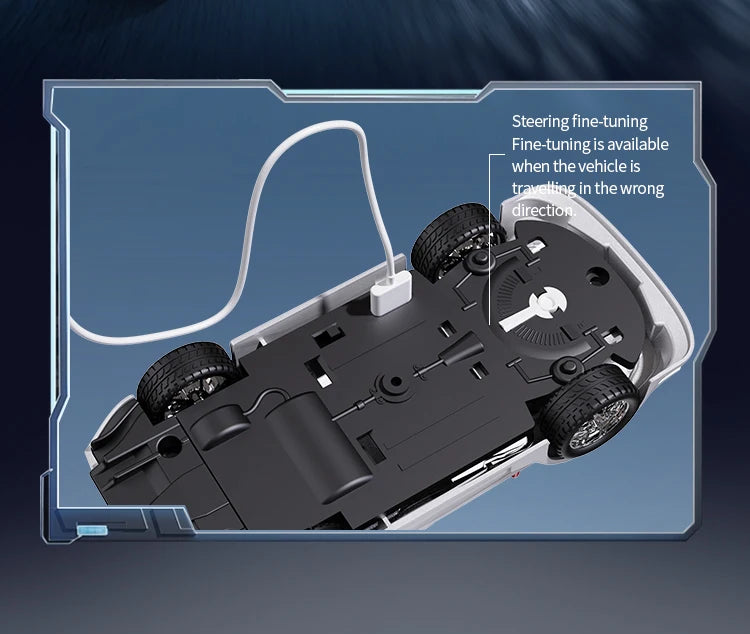 Samochód RC 1:43 z Kontrolą APP i Światłami - Mini Model Wyścigowy 4WD