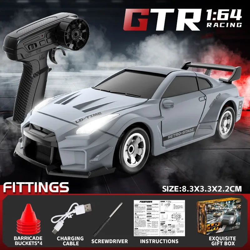 Mini Samochód RC Drift 1:64 GTR - Zdalnie Sterowany Model Wyścigowy