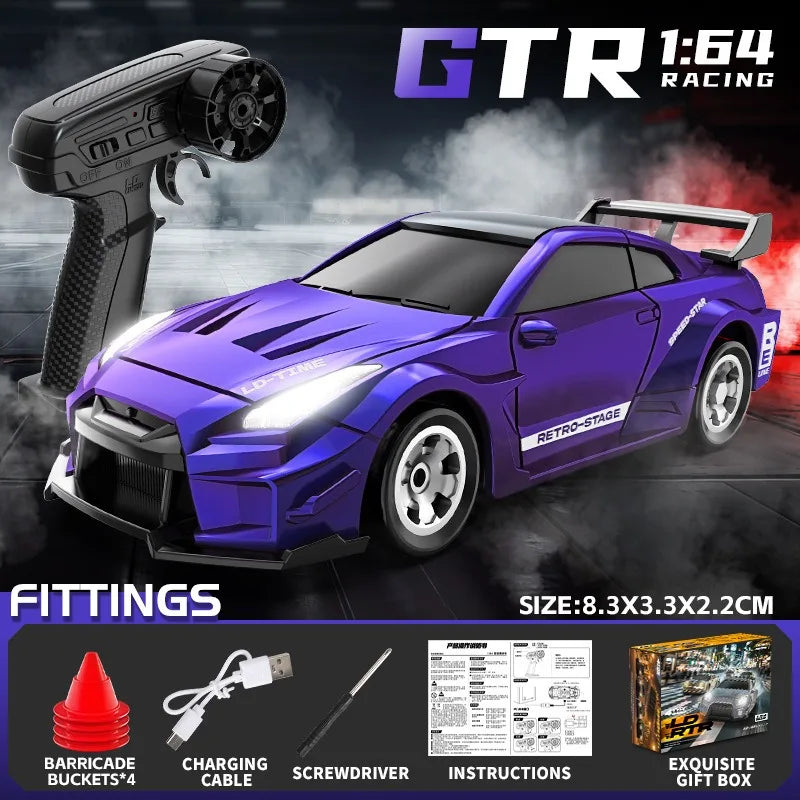 Mini Samochód RC Drift 1:64 GTR - Zdalnie Sterowany Model Wyścigowy