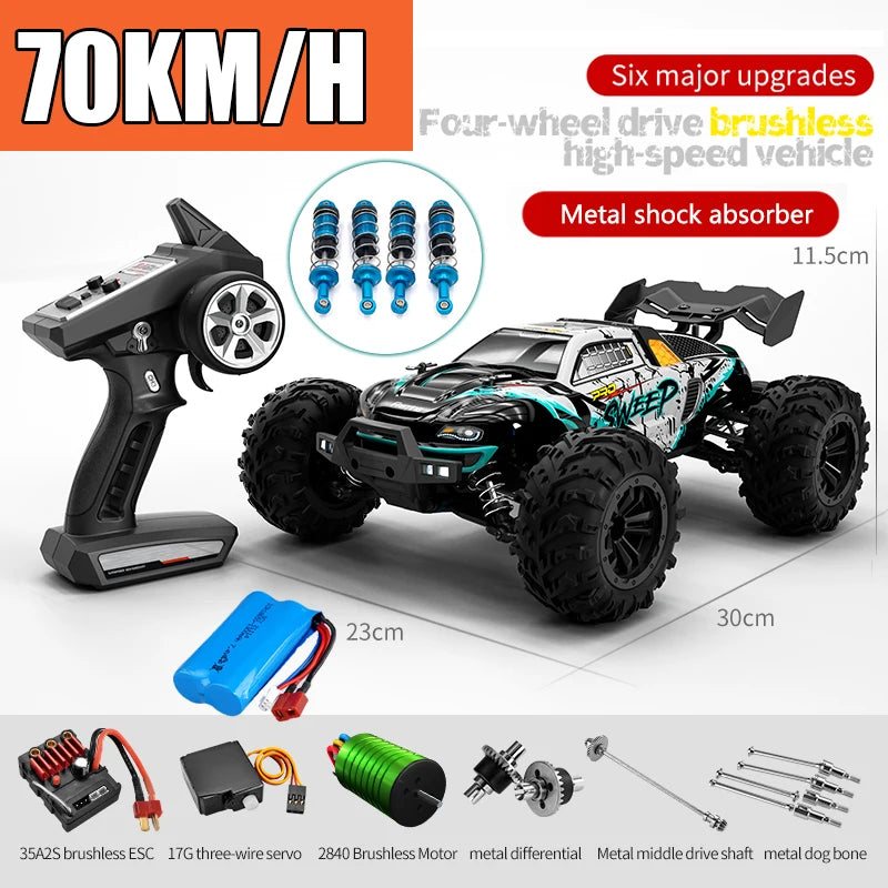 Samochód RC Off-Road 4x4 70km/h - Monster Truck 1:16 z LED