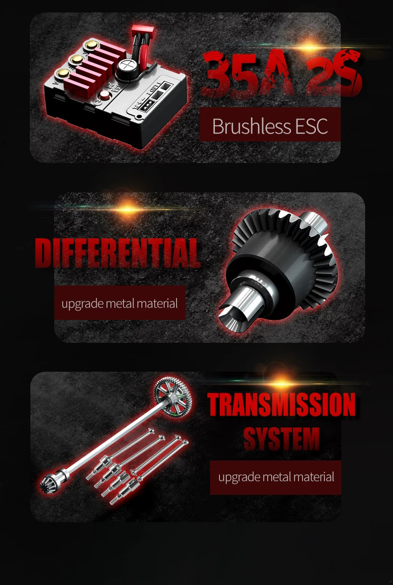 Samochód RC Off-Road 4x4 70km/h - Monster Truck 1:16 z LED